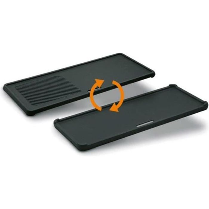 Plaque Plancha réversible 1/2 en Fonte - Pour Barbecue BRASERO Monroe Pro 3 Feux et Boston 3 Feux