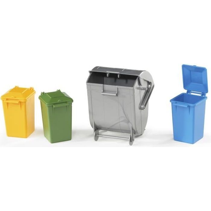 BRUDER - Assortiment de poubelles - 7 cm