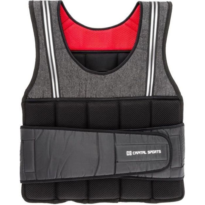 CAPITAL SPORTS Vestpro 10 Gilet lesté pour exercices de musculation & fitness - Veste avec sangles en nylon (10kg , 23 poids)