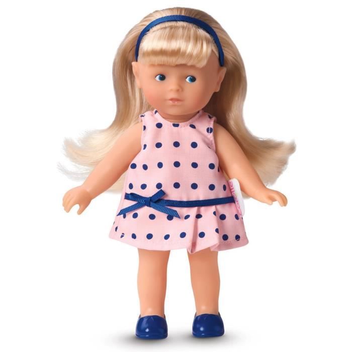 COROLLE Poupée Mini Corolline Blonde, Robe à Pois Bleus 20 cm