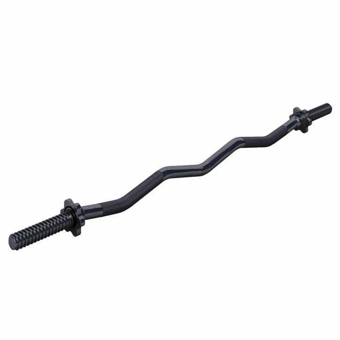 Gorilla Sports - Barre Curl noir avec bagues de serrage en forme d'étoile 120cm Noir