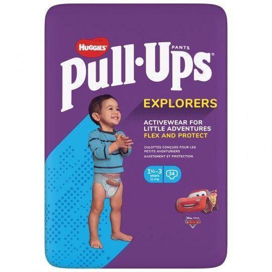 HUGGIES PULL-UPS Couches bébé garçon - Taille 5 - 1 à 3 ans - 12 à 17 kg - Le paquet de 34 couches