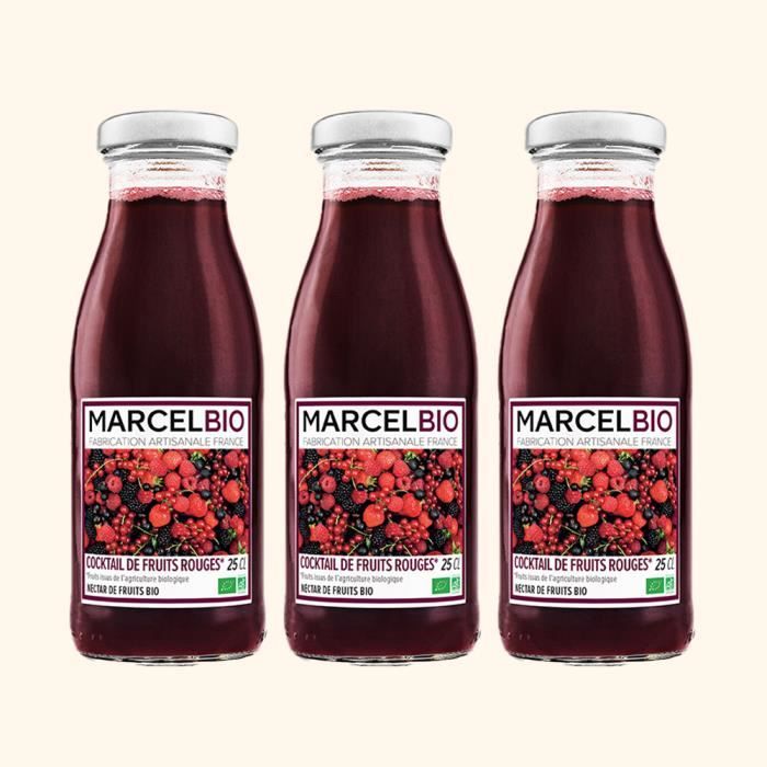 Marcel Bio - Cocktail de Fruits Rouges Bio 25cl - Pack de 3
