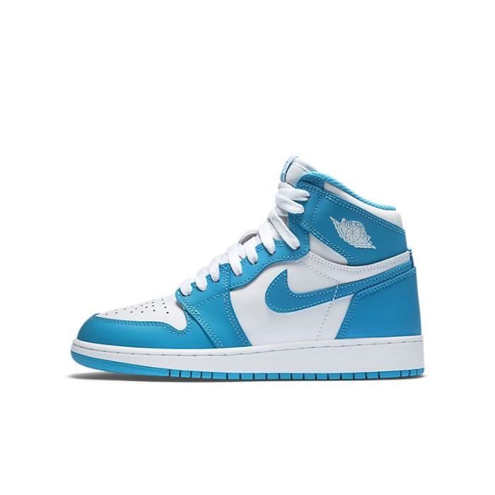 Baskets NIIKE Air-Jordan 1 High Bleu de Caroline du Nord Femme et Homme