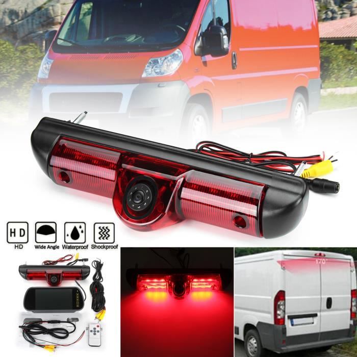 NEUFU Kit Caméra Recul Etanche LED haute Position Pour Fiat Ducato Citroen Relais Peugeot Boxer 7 pouces