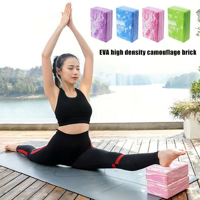 Bloque de yoga coloré bloque Brique de forme physique de mousse d'EVA pour étirement d'exercice de gymnase Pilates de sports - VERT