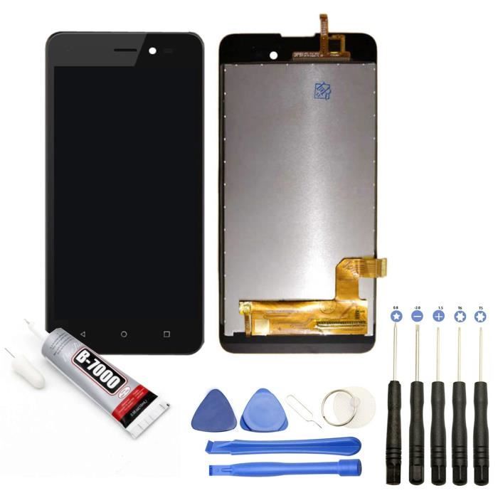 Ecran complet: Vitre tactile + Ecran LCD compatible avec Wiko Sunny 3 taille 5- Anthracite + Kit outils + Colle B7000 Offerte