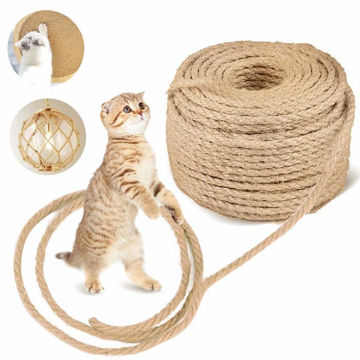 Corde Sisal Naturel 10mm X 20m - La Cordeline - Pour Arbre à Chats, Bricolage, Décoration