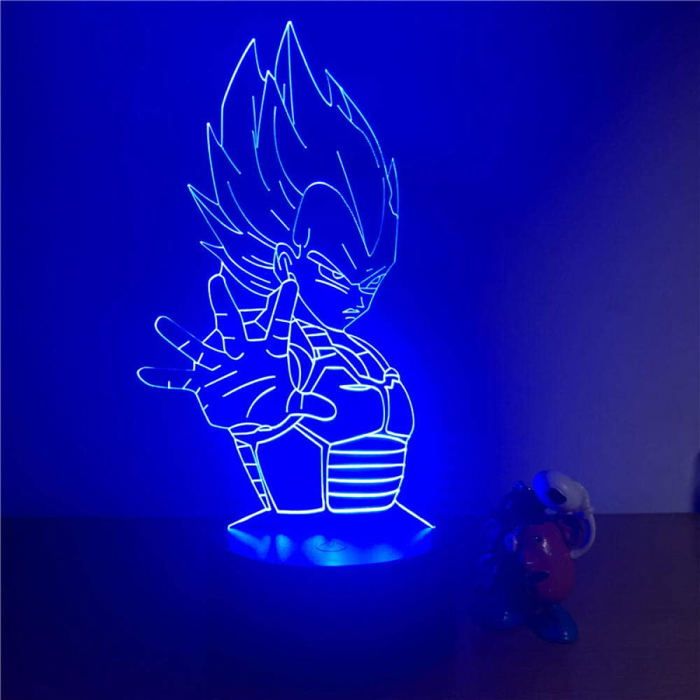 Lampe Tactile Dragon Ball Z – Vegeta Majin Big Bang LED, Figurine Magnétique, Neuve