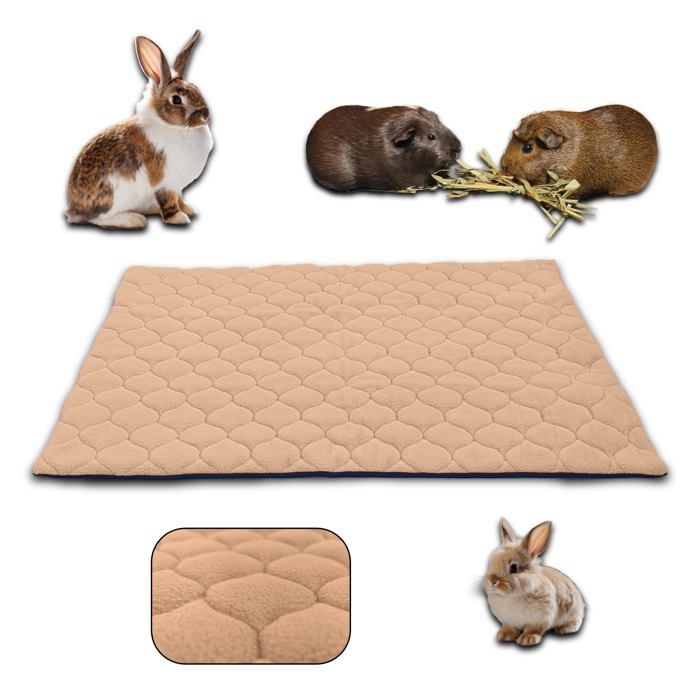 Comparer les prix de NEO SOLVO Tapis Litière Polaire pour Cochon d'Inde et Lapin - 50 x 60 cm Beige - Absorbant et Imperméable