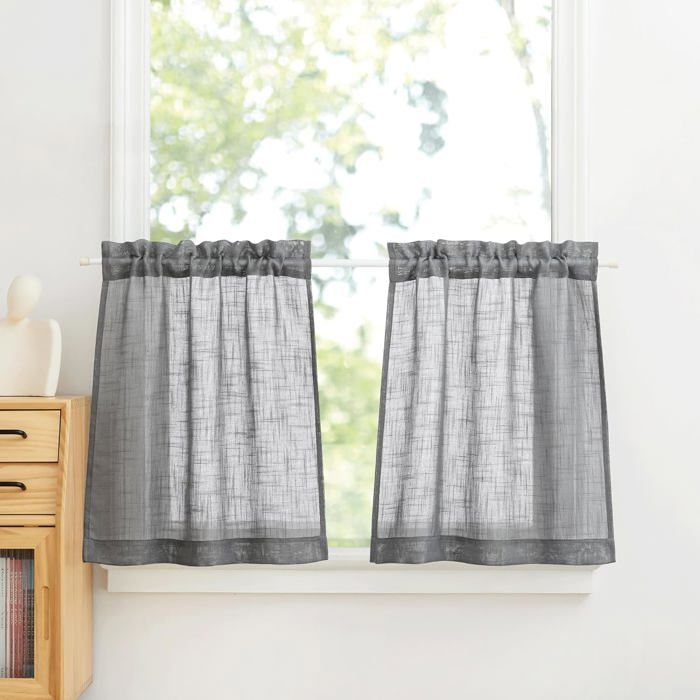 Rideau De Fenêtre En Voile étoilé Argenté - 100 X 270 Cm, Polyester, Rose, Pour Chambre Enfant Ou Salon - 4