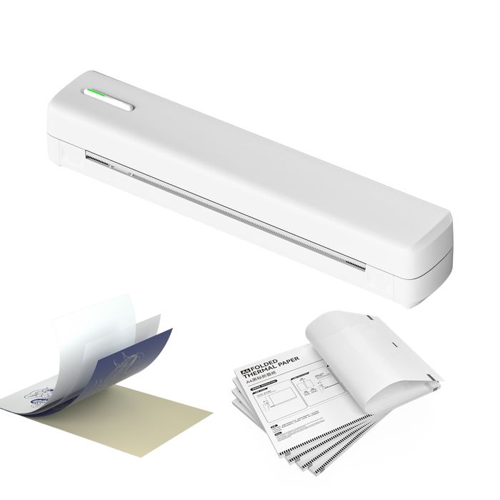 Imprimante Thermique Bluetooth-Imprimante de tatouage Compatible Android et IOS et Windows avec Papier A4 100Pcs+tatouage papier