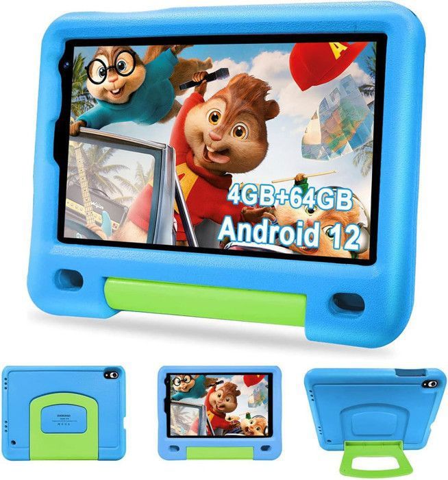 Tablette Pas Cher Tablette 8 Pouces Android 4 Go + 64 Go / TF 128 Go Contrôle Parental Double Caméra WiFi Kid-Proof Étui