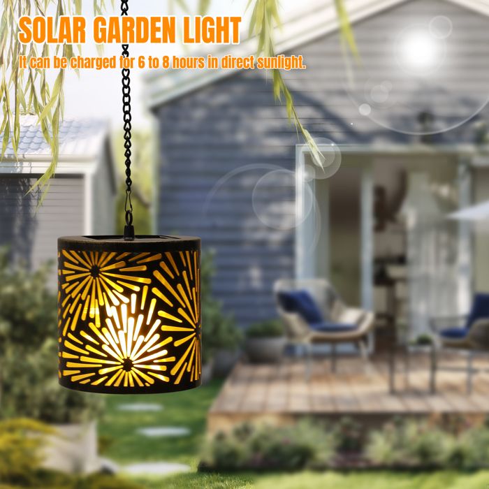 Lampe solaire Lustre solaire Effet lumineux 3D Hexagram Spot Lampe de jardin