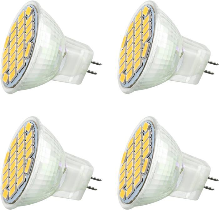MR11 GU4 12V LED 3W Blanc Chaud 3000K 350LM 120° 35mm MR11 30W Halogène Équivalent Spot LED Encastrable GU4 lot de 4