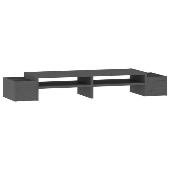 Rehausseur D'Écran En Bois - Support Organisateur Bureau Pour PC, Clavier - 63.5x20x13.5 Cm