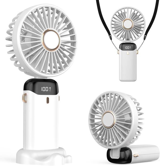 Mini VentilateurPortatif, 4000mAh Ventilateur Main USB Rechargeable [5