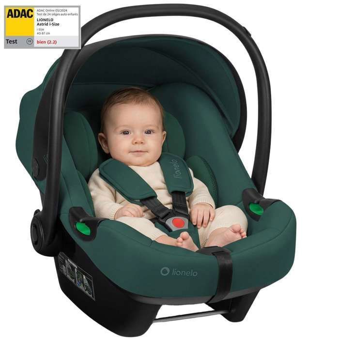 Siège auto 40-87 cm LIONELO Astrid i-Size - Cosi bébé - ADAC - Légère - 0-13 Kg - Groupe 0+ - Vert