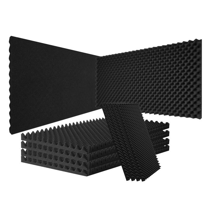 Lot De 12 Panneaux Mousse Acoustique 30x30x5 Cm - Anti-bruit, Ignifuge, Autocollant - Pour Studio, Bureau