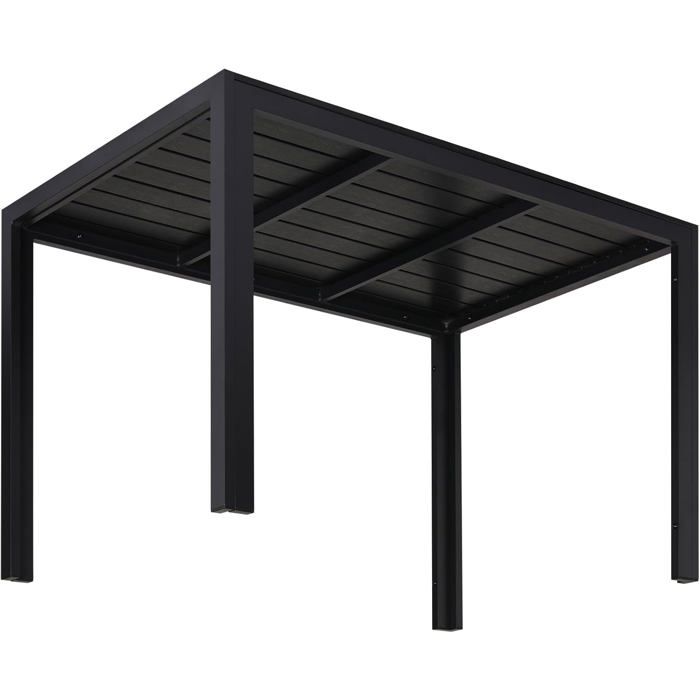 Table de Jardin Table de Balcon Table de Terrasse Table à manger dextérieur Aluminium WPC 110x70cm Noir
