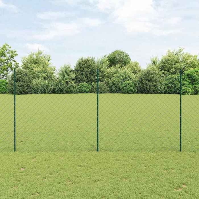 VidaXL 100 Supports Fil De Clôture Avec Vis – Tension Grillage Jardin Vert – Résistant Intempéries