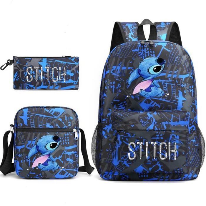 Sac à Dos Enfant Stitch (Disney) - Format école, Dimensions 26x11x34 Cm, Poches Pratiques, Résistant