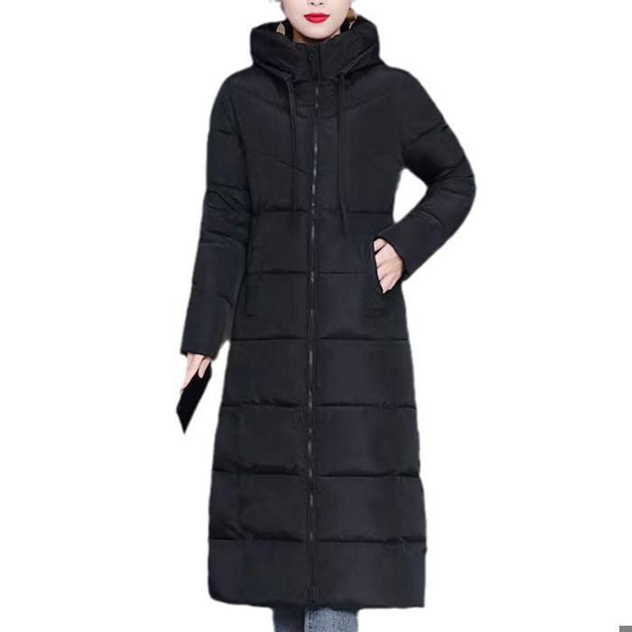 Doudoune Longue Femme Doudoune à Capuche Veste Chaud épais dhiver décontractée pour Ski Patinage XS-3XL Noir