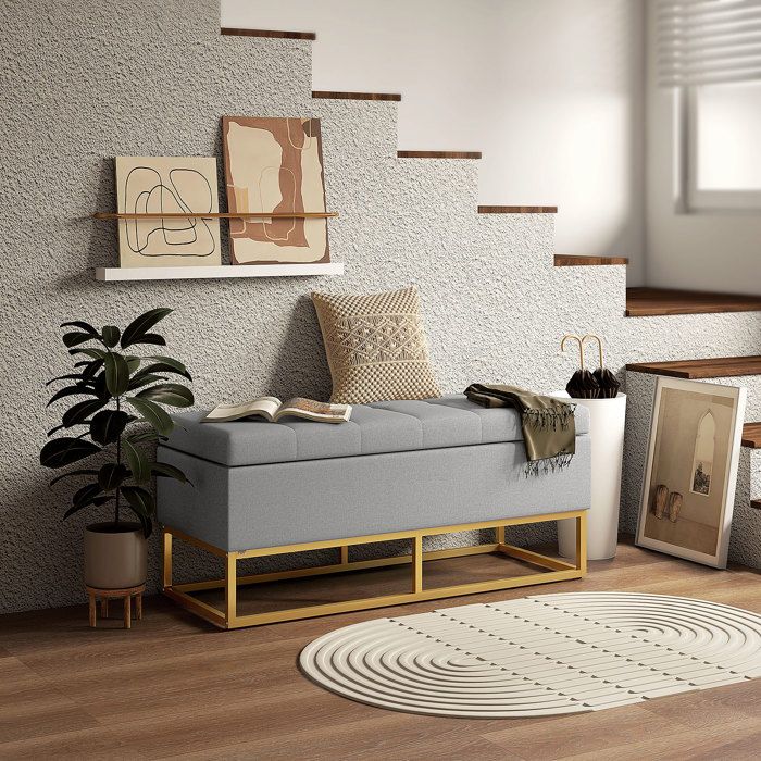 HOMCOM Banc Coffre Rangement rembourré Banquette Banc de lit, Banc de