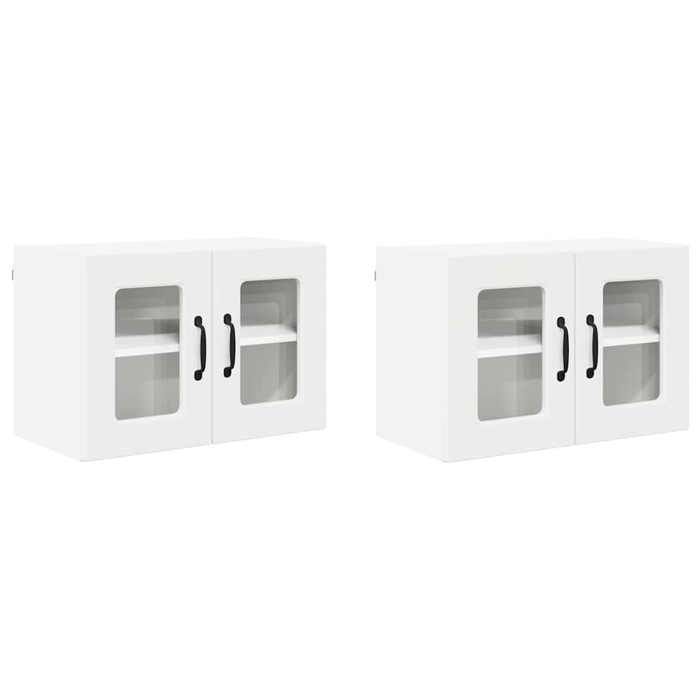BEL-ACHAT* Meuble de stockage Moderne - Suspendu - Meuble mural de cuisine avec porte 2 pcs Blanc 60x31x40cm @Promo1291189
