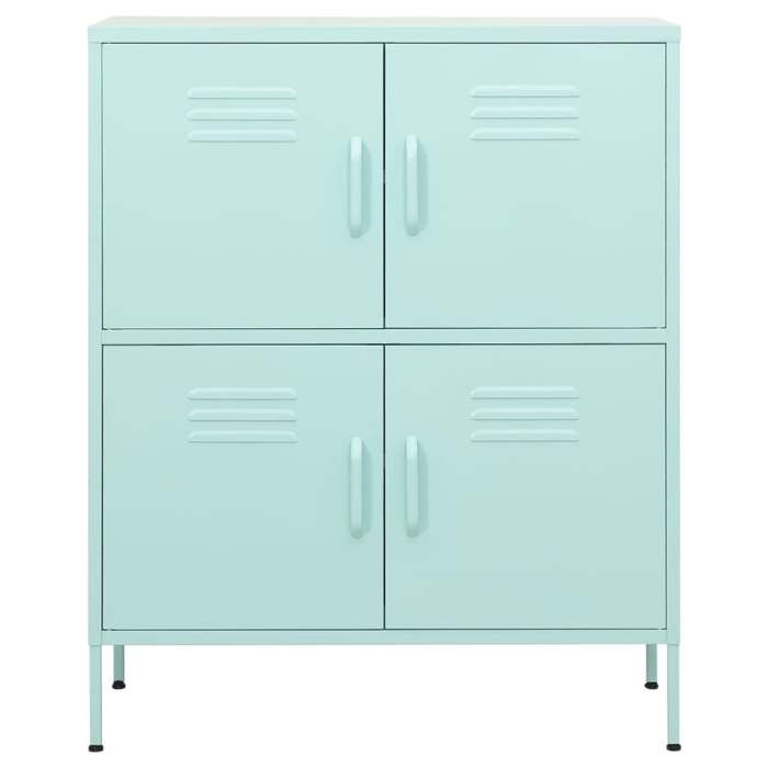 Bleu Armoire de rangement JILLS Buffet/Armoire latérale Vert menthe 80x35x101 5 cm Acier LV2214