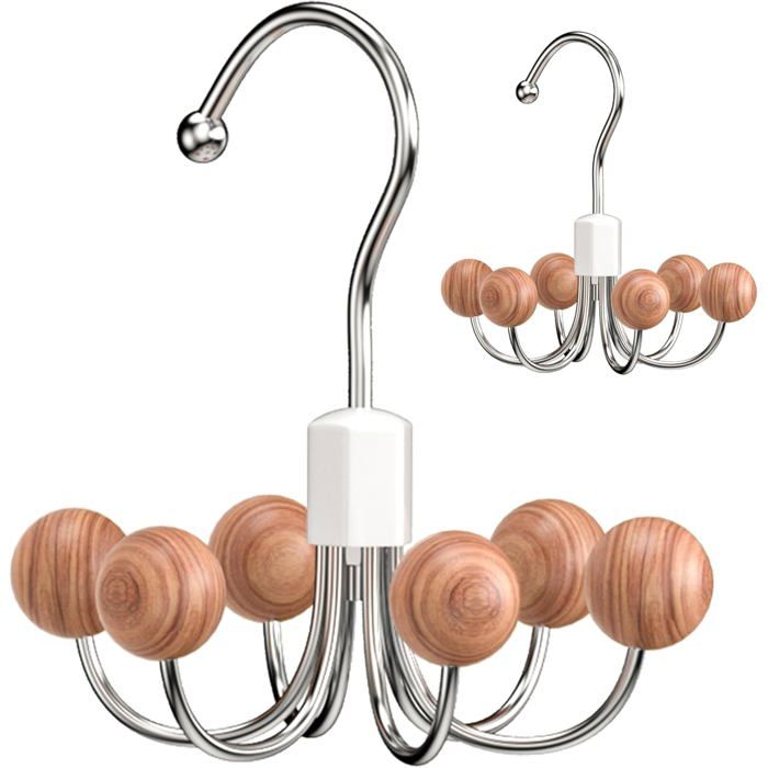 Lot de 2 cintres rotatifs 360° pour sweats avec 6 boules de cèdre organiseur de placard pour soutiens-gorge accessoires