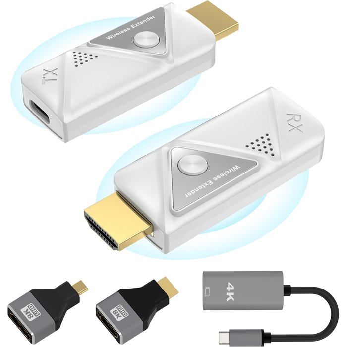 Émetteur et Récepteur HDMI sans Fil, YEHUA 4K/5G Extendeur HDMI sans Émetteur et Récepteur HDMI sans Fil, YEHUA 4K/5G Extendeur HDMI sans