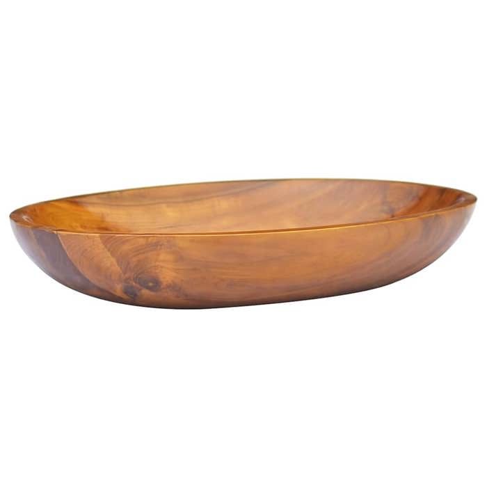 Lavabo en bois de teck - vidaXL - 60x40x10 cm - Brun - Facile à nettoyer - Diamètre du trou de vidange 5 cm