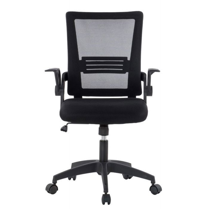 Chaise de bureau - ICA-CT MC003BK - Assise rembourrée - Dossier en maille respirante - Hauteur réglable
