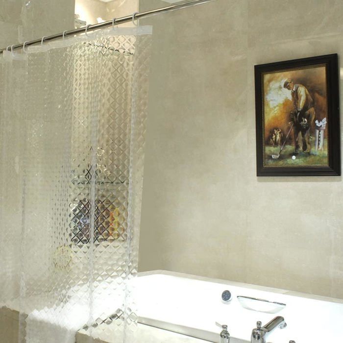Rideau De Douche 180x200cm 3D Marbre Terrazzo Vert Beige - Imperméable Anti Moisissure, Lavable Machine - Qualité Polyester