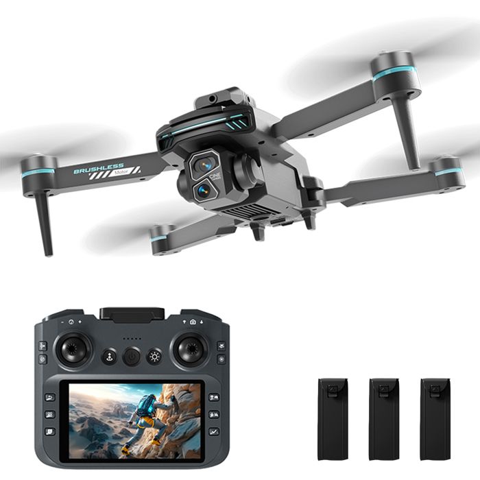 Drone avec Caméra Télécommande avec Ecran 4.3 Pliable Drone pour Adultes et Enfants Jouet pour Garçon Fille Cadeaux Noël