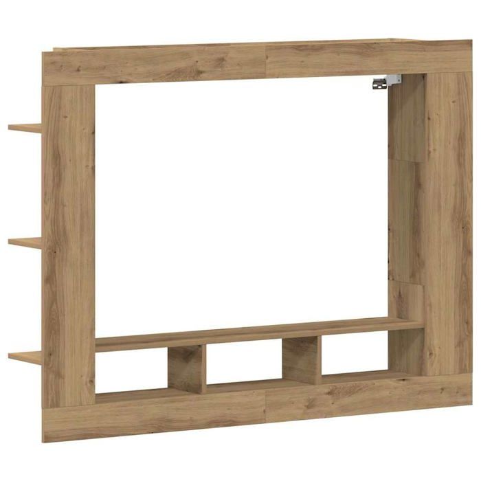 Meuble TV mural moderne - vidaXL - 152x22x113 cm - Chêne artisanal - Bois dingénierie - 1 étagère - Montage mural