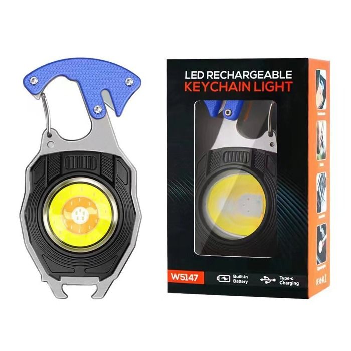 Lampe de travail porte-clés mini lampe torche rechargeable lampe torche porte-clés multifonctionnelle étanche IPX5