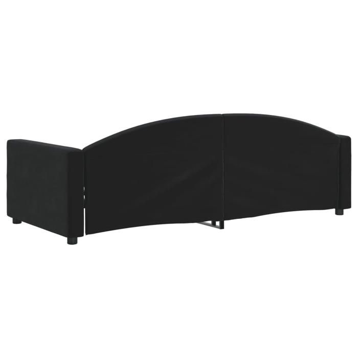 Remise 2026®Lit de repos simple - banquette lit Adulte - sans matelas - noir - 90x200cm velours 669 4229880