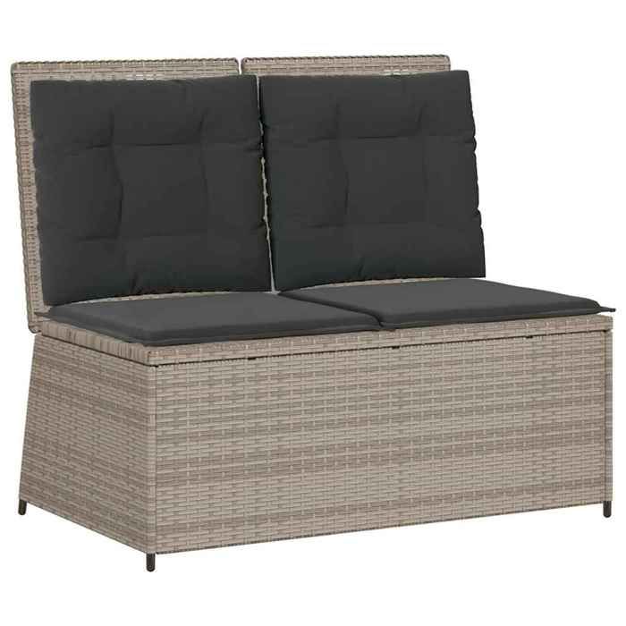 En PromotionBanc inclinable de jardin - SHIELD Canapé dextérieur - Pour jardin - et coussins gris clair résine tressée 1741099