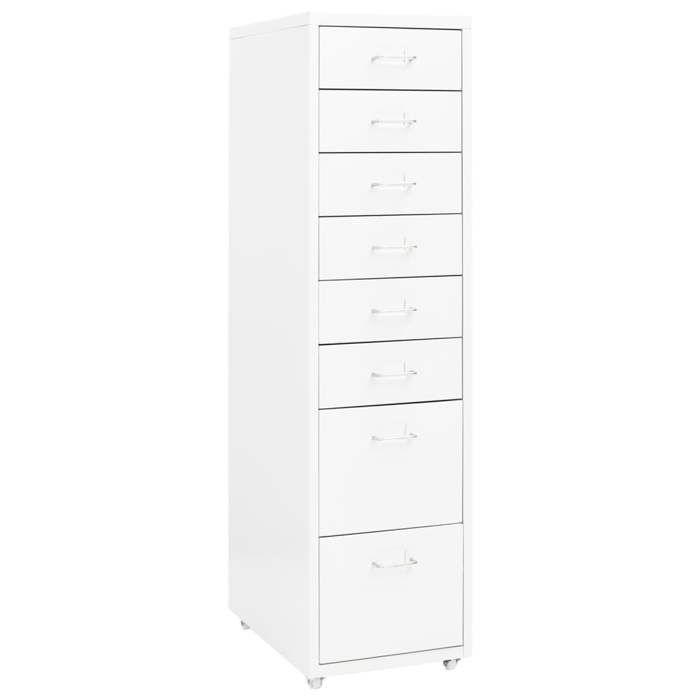 Armoire à dossiers Blanc - Magnifique Classeur mobile Blanc 28x41x109cm Métal CL5125789