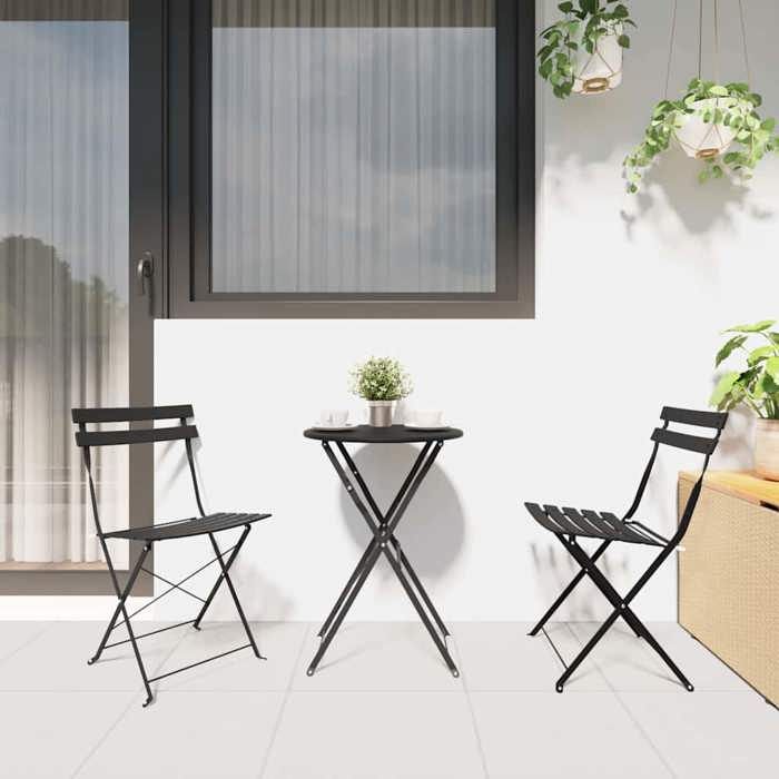 Promotion mars * Chaise de jardin - YUYUE - Meuble d’extérieur - pliante lot de 2 - Fauteuil de jardin - Anthracite 42x46x82cm Mét