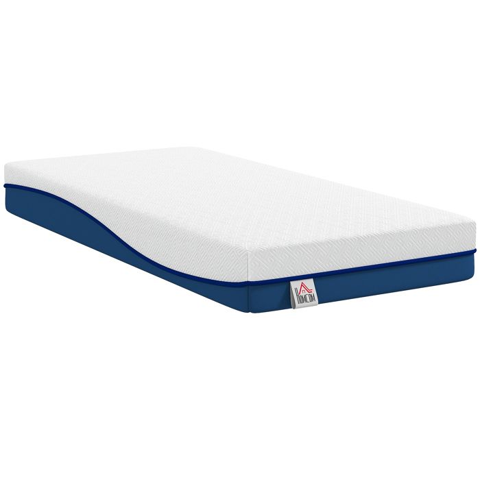 Matelas - HOMCOM - 90x190cm - housse amovible lavable - mousse à mémoire de forme au thé vert - 1 personnes - blanc Matelas - HOMCOM - 90x190cm - housse amovible lavable - mousse à mémoire de forme au thé vert - 1 personnes - blanc