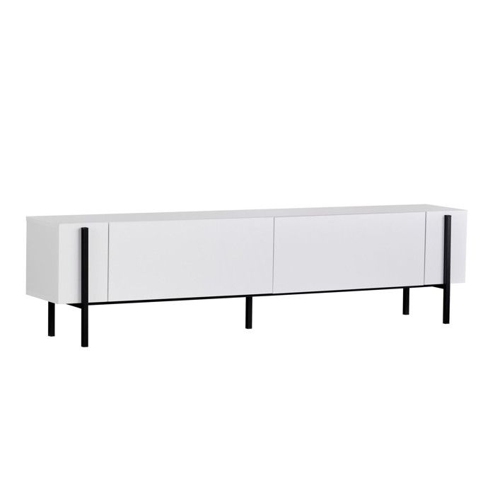 Meuble TV en bois Nexus - 180 x 30 x 45 cm - Bois Noir / Noir Meuble TV en bois Nexus - 180 x 30 x 45 cm - Bois Noir / Noir