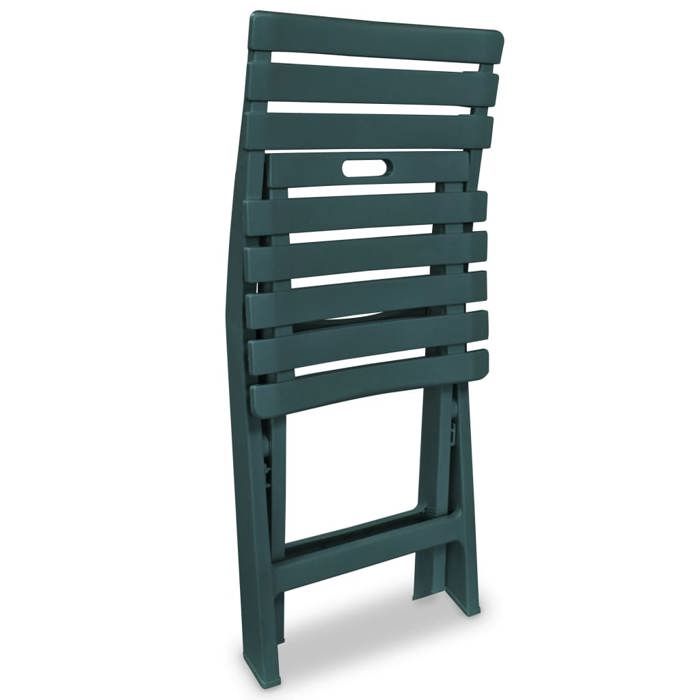 Elégant Mobilier dextérieur/Balcon Vert - Ensemble de bistro pliable 3 pcs Plastique Vert PRO2869695755913