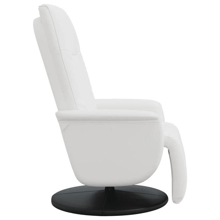 Fauteuil relax - Blanc - Fauteuil inclinable - maximale : 110 kg - avec repose-pieds blanc similicuir 71x90x105 cm F7262