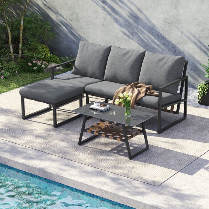 Salon De Jardin DAngle - Canapé De Jardin Gris En