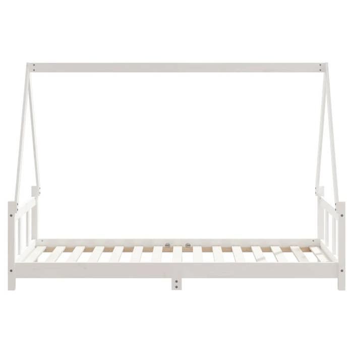 Cadre de lit pour enfants blanc 90x190 cm bois de pin massif_2 ans garantie_94857