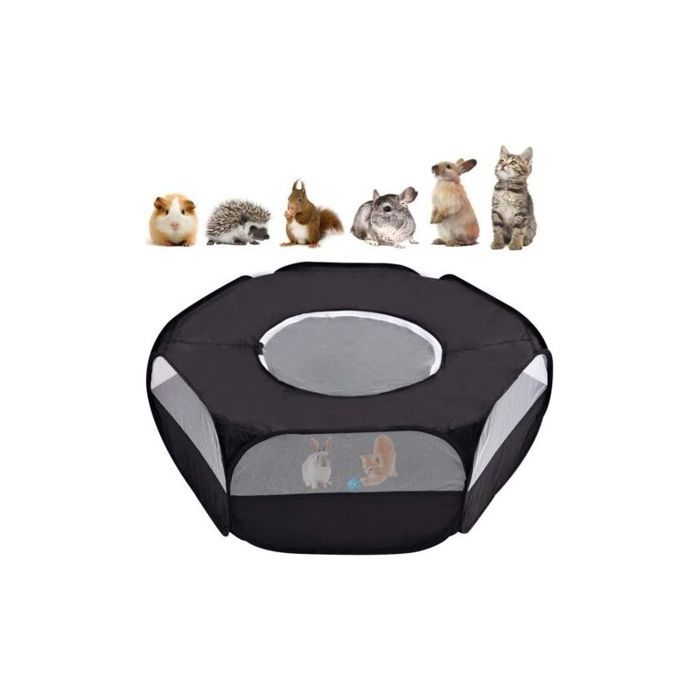 Parc pour petits animaux - Tente respirante Couvercle supérieur zippé - Intérieur et extérieur - 100x38cm