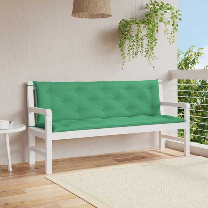vidaXL Coussin de Banc de Jardin Vert 150 x (50 + 50) x 7 cm en Tissu Oxford